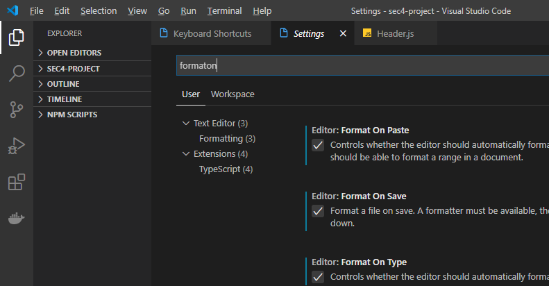 visual studio format document shortcut