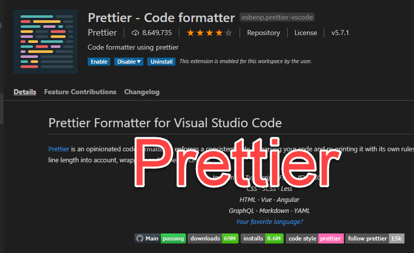 Prettier · Opinionated Code Formatter