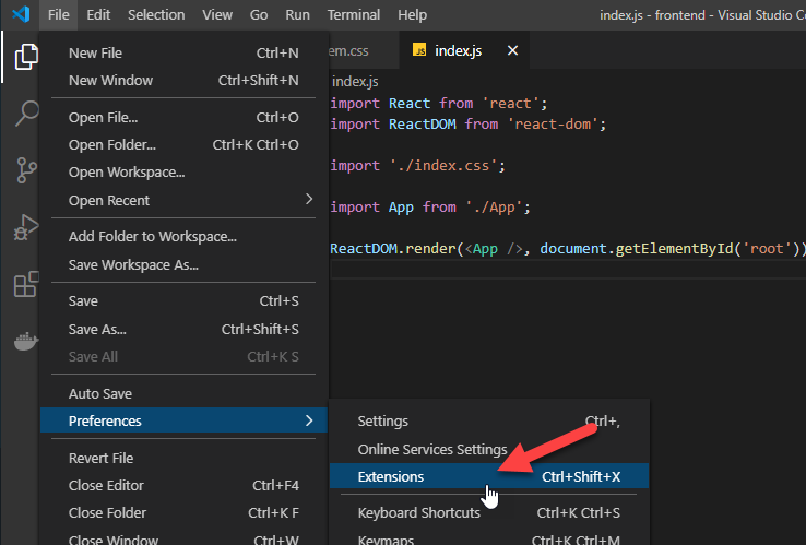 change js formatter vscode