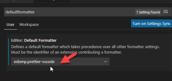 defalut vscode javascript formatter